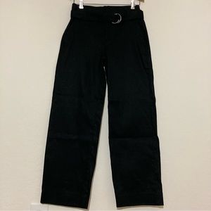 Banana Republic black petite high rise wide leg trousers